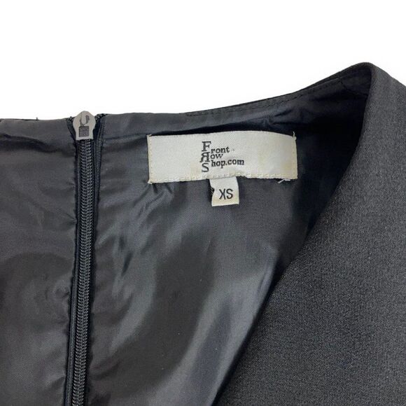 Front Row Shop Structured Crepe A-Line Dress w. Pleated Layered Hem - Picture 10 of 12